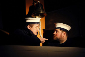 The lookouts: Frederick Fleet (Matthew Walker) and Reginald Lee (Steven George)